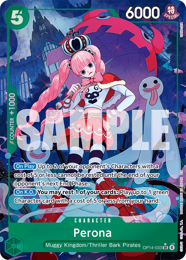 Perona - OP14-033 - Super Rare (Extra Grand Battle Alt Art) - The Azure Sea's Seven