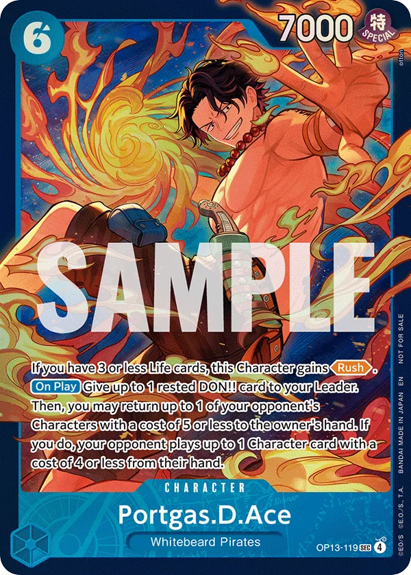 Portgas.D.Ace - OP13-119 - Secret Rare (Store Treasure Cup Alt Art) - Carrying On His Will
