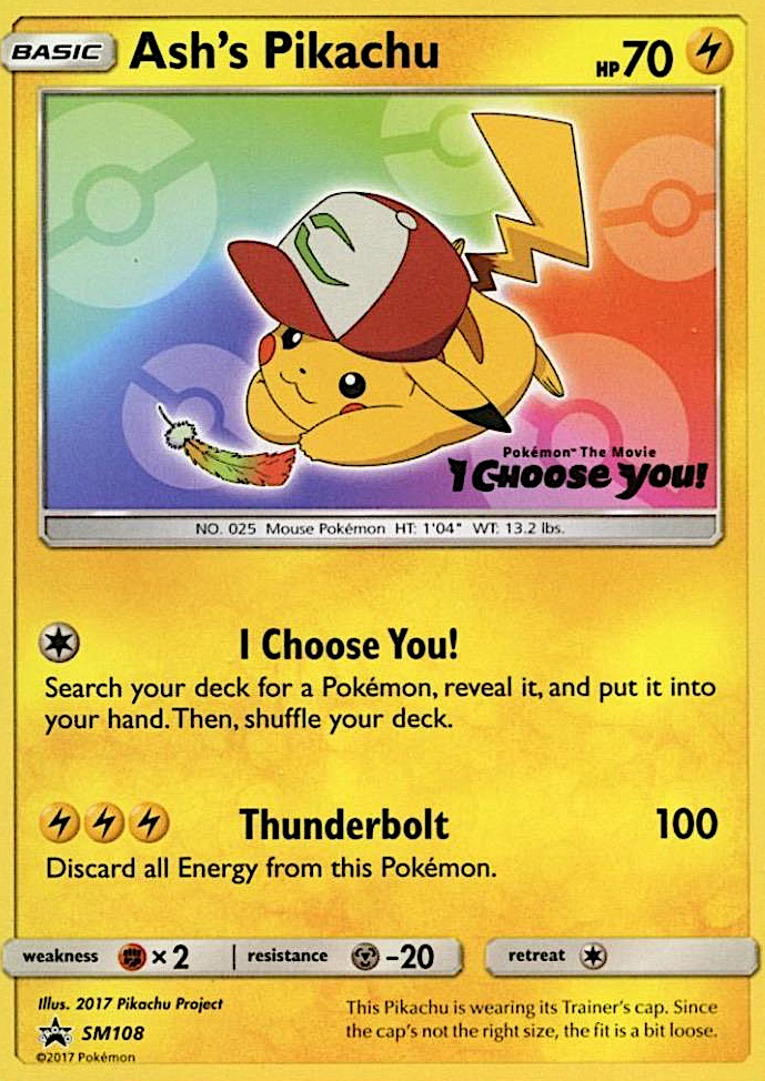 Ash's Pikachu - SM108 - SM Black Star Promos