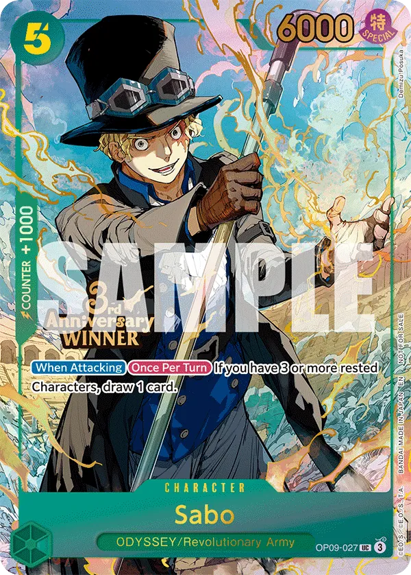 Sabo - OP09-027 - Uncommon (Third Anniversary Winner Stamp) - Emperors In The New World