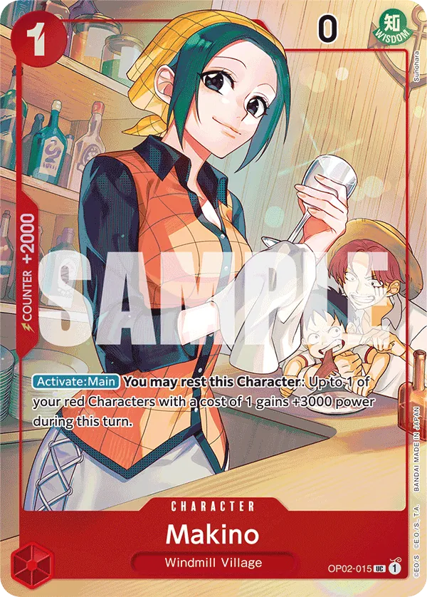 Makino - OP02-015 - Uncommon (First Anniversary Alt Art) - Paramount War