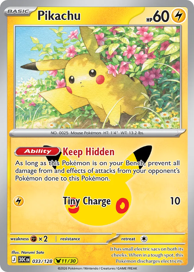 Pikachu - 033/128 - 30th Celebration
