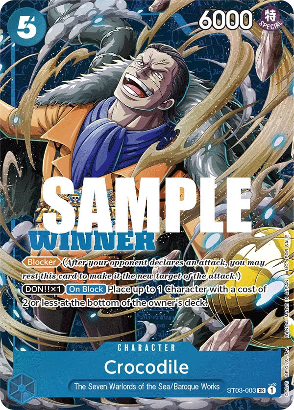 Crocodile - ST03-003 - Super Rare (Treasure Cruise Winner Stamp) - The Seven Warlords of the Sea