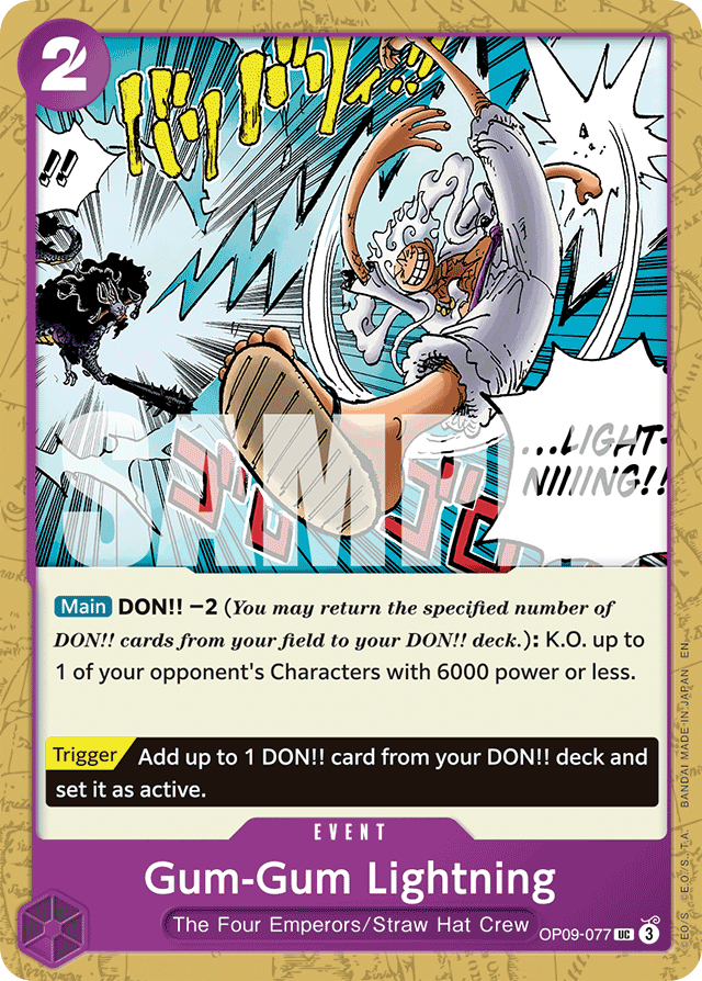 Gum-Gum Lightning - OP09-077 - Uncommon (Reprint) - Emperors In The New World