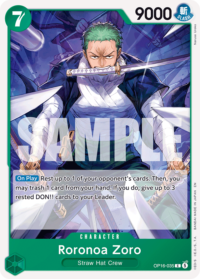Roronoa Zoro - OP16-035 - Common - The Time Of Battle