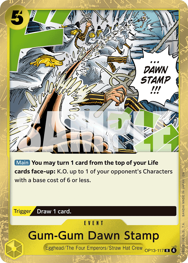 Gum-Gum Dawn Stamp - OP13-117 - Rare - Carrying On His Will