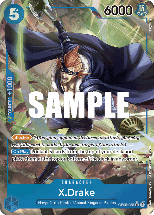 X.Drake - OP05-055 - Rare (Alternate Art) - Awakening of the New Era
