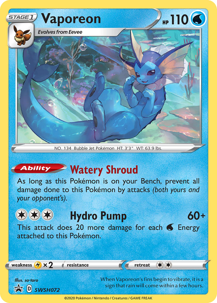 Vaporeon - SWSH072 - SWSH Black Star Promos