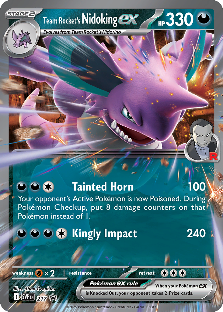 Team Rocket's Nidoking ex - 217 - Scarlet & Violet Black Star Promos