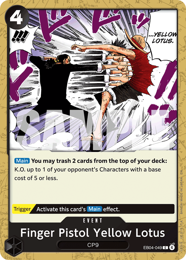 Finger Pistol Yellow Lotus - EB04-049 - Common - Egghead Crisis