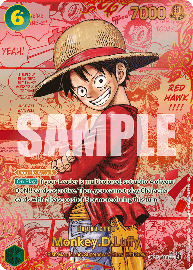 Monkey.D.Luffy - OP13-118 - Secret Rare (Red Manga Alt Art) - Carrying On His Will