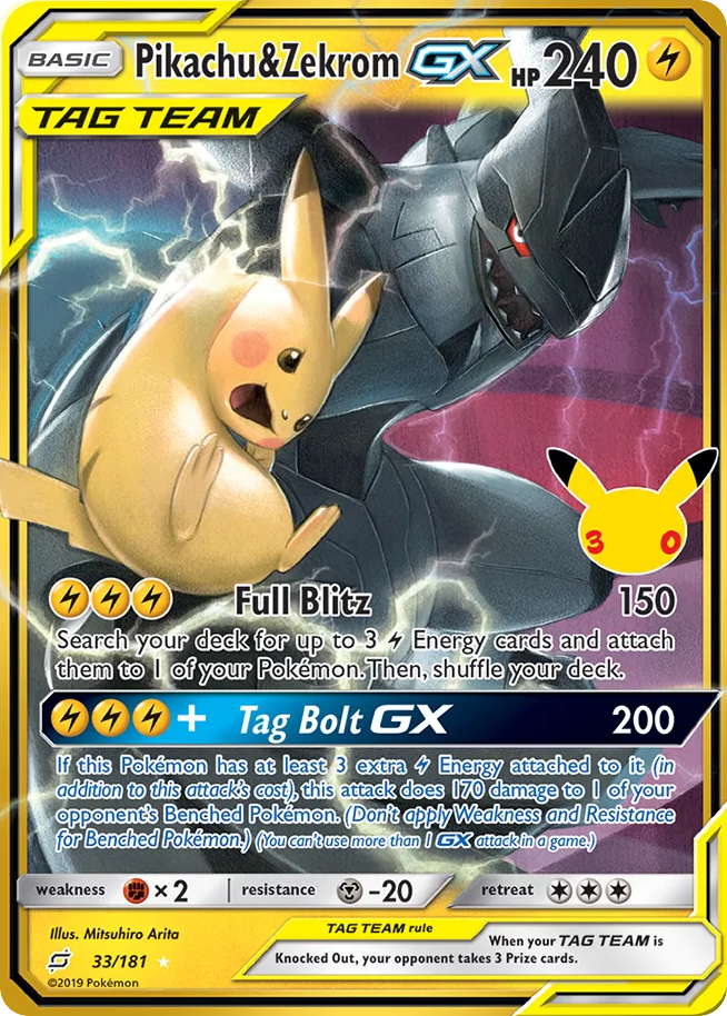 Pikachu & Zekrom-GX - 033/181 - 30th Celebration: Classic Collection
