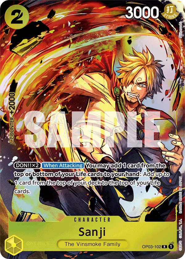 Sanji - OP03-102 - Rare (Bandai Card Games Fest Alt Art) - Pillars of Strength