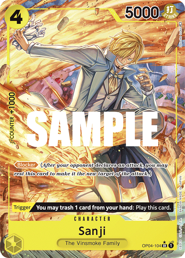 Sanji - OP04-104 - Super Rare (Alternate Art) - Kingdoms of Intrigue