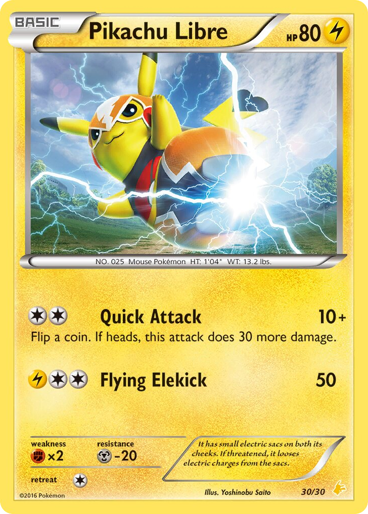 Pikachu Libre - 30/30 - XY Trainer Kit Pikachu Libre