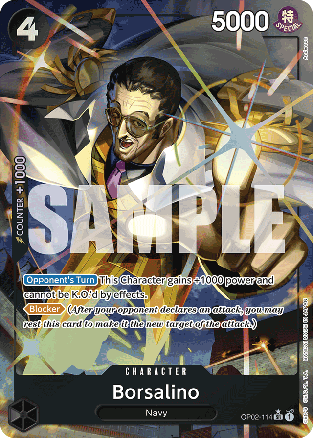 Borsalino - OP02-114 - Super Rare (Premium Alt Art) - Paramount War