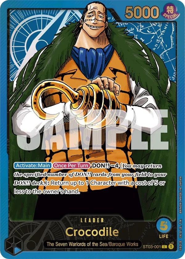 Crocodile - ST03-001 - Leader (Premium Alt Art) - The Seven Warlords of the Sea