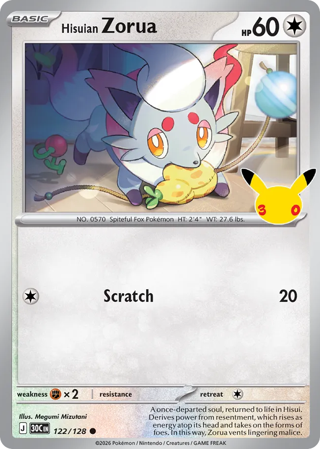 Hisuian Zorua - 122/128 - 30th Celebration