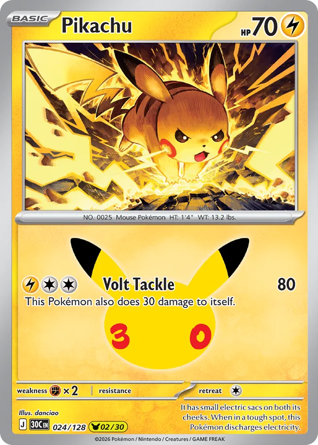 Pikachu - 024/128 - 30th Celebration