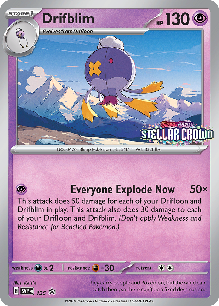 Drifblim - 135 - Scarlet & Violet Black Star Promos