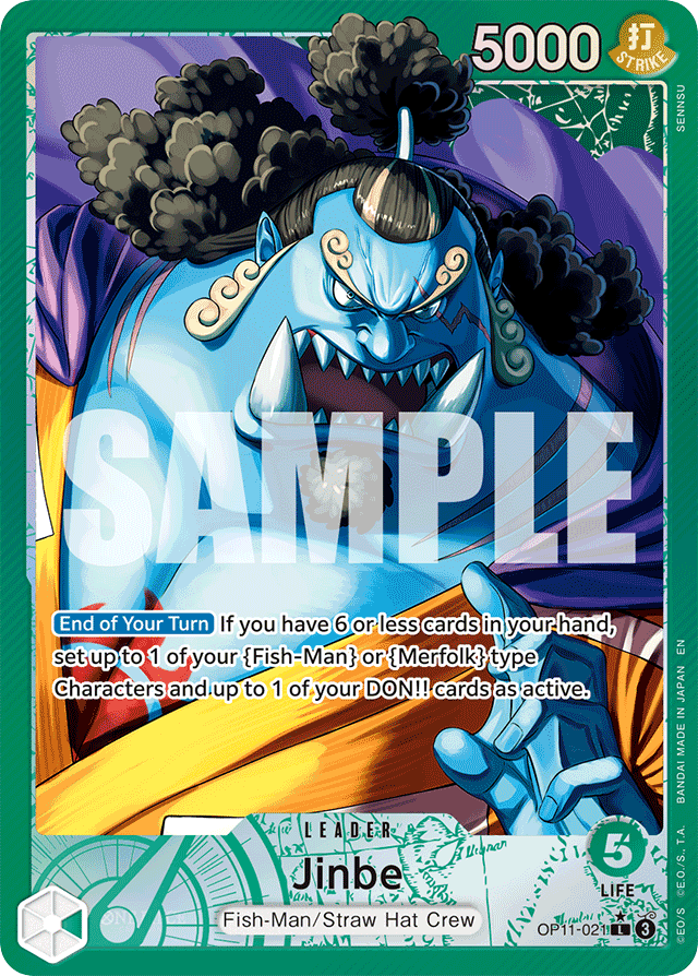 Jinbe - OP11-021 - Leader (Alternate Art) - A Fist Of Divine Speed