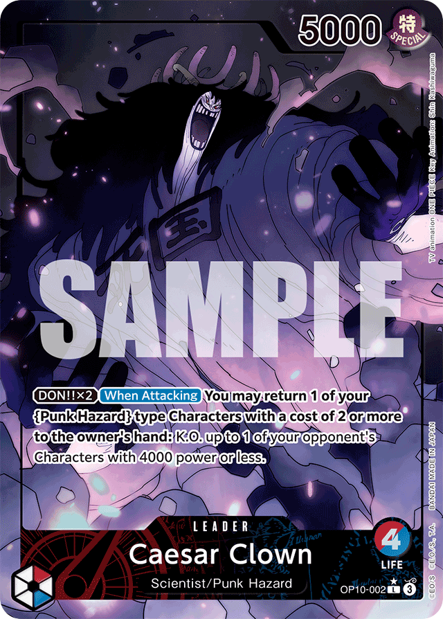 Caesar Clown - OP10-002 - Leader (Alternate Art) - Royal Blood