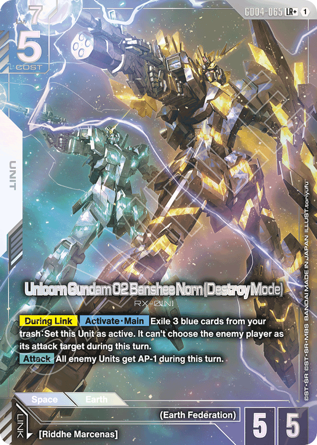 Unicorn Gundam 02 Banshee Norn (Destroy Mode) - GD04-065 - Legend Rare (Alternate Art) - Phantom Aria