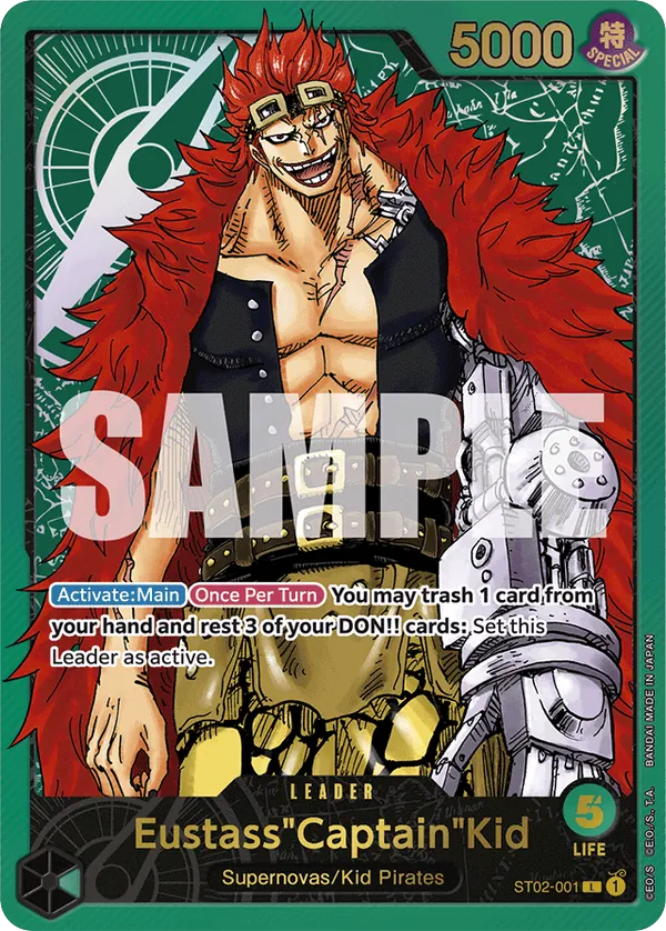 Eustass"Captain"Kid - ST02-001 - Leader (Premium Alt Art) - Worst Generation