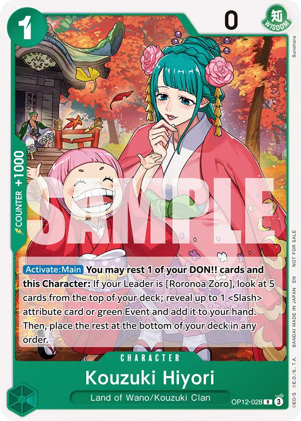 Kouzuki Hiyori - OP12-028 - Rare (Tournament Pack Vol1Alt Art) - Legacy of the Master