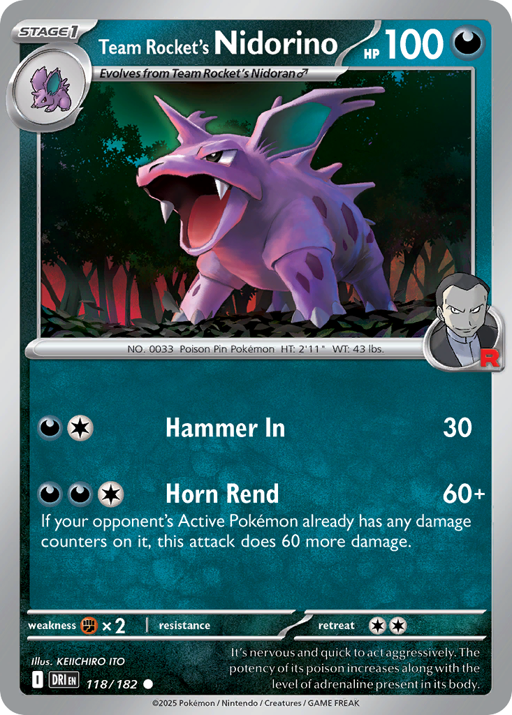 Team Rocket's Nidorino - 118/182 - Destined Rivals