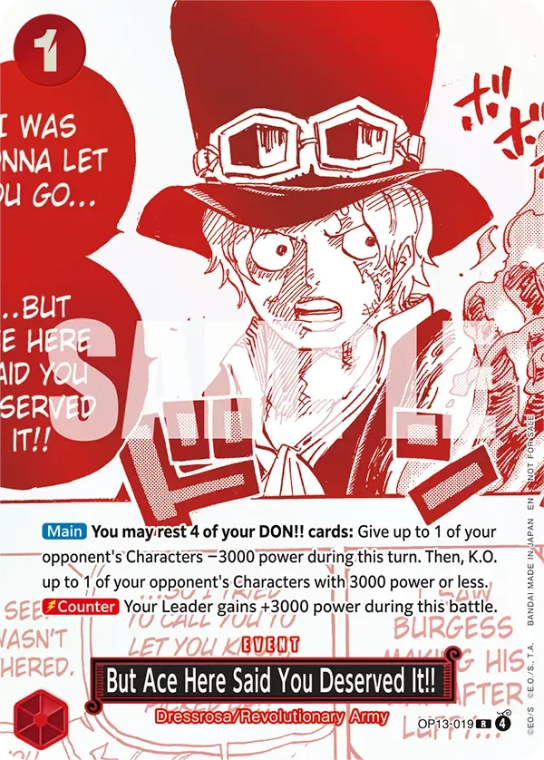 But Ace Here Said You Deserved It!! - OP13-019 - Rare (Third Anniversary Alt Art) - Carrying On His Will