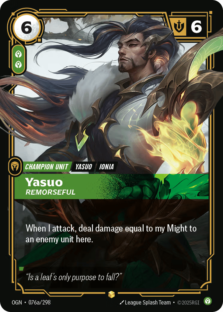 Yasuo, Remorseful - 076a/298 - Showcase - Origins