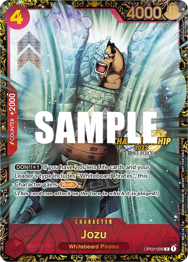 Jozu - OP02-008 - Rare (Championship Stamp) - Paramount War
