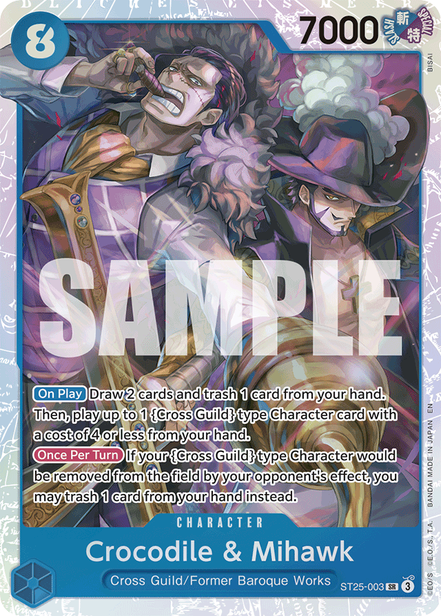 Crocodile & Mihawk - ST25-003 - Super Rare - BLUE Buggy