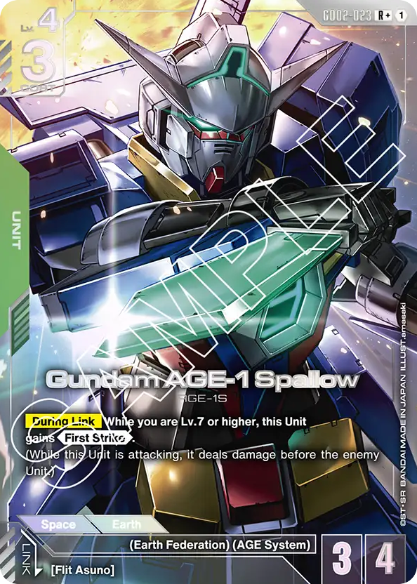 Gundam AGE-1 Spallow - GD02-023 - Rare (Alternate Art) - Dual Impact