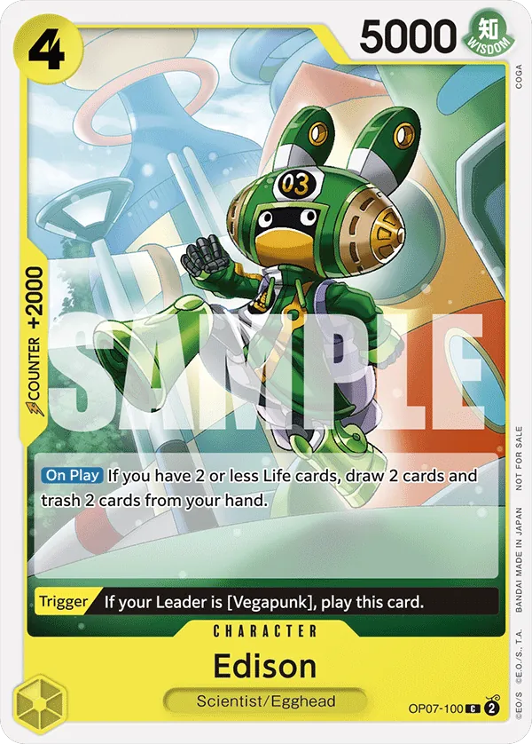 Edison - OP07-100 - Common (Tournament Pack Alt Art) - 500 Years In The Future