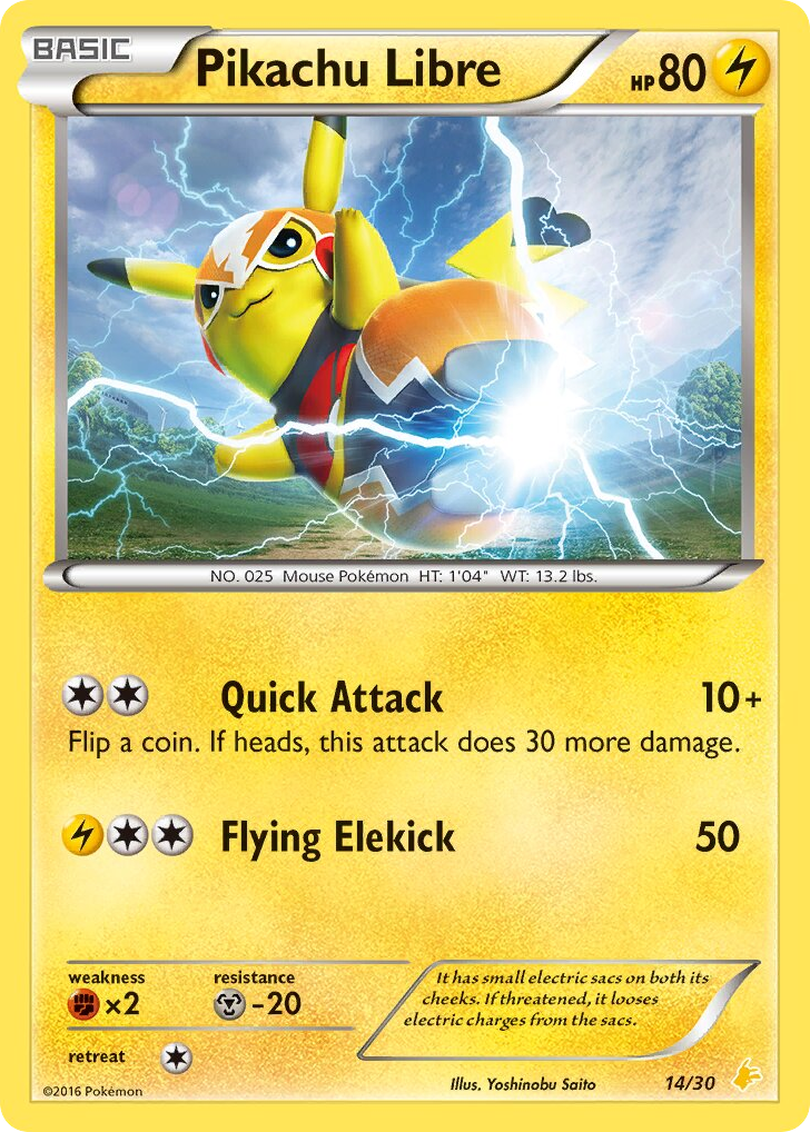 Pikachu Libre - 14/30 - XY Trainer Kit Pikachu Libre