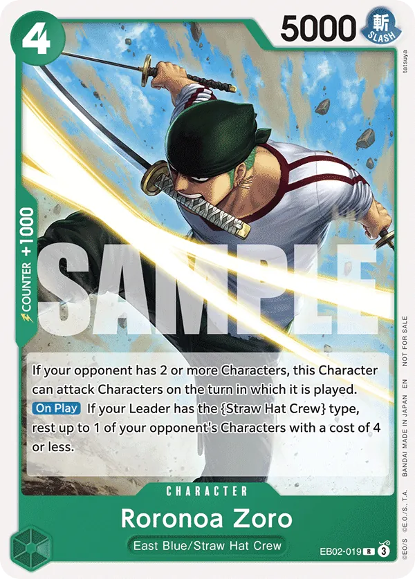 Roronoa Zoro - EB02-019 - Rare (Tournament Pack Vol3Alt Art) - Anime 25th Collection