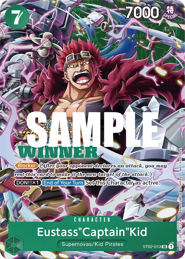 Eustass"Captain"Kid - ST02-013 - Super Rare (Treasure Cruise Winner Stamp) - Worst Generation