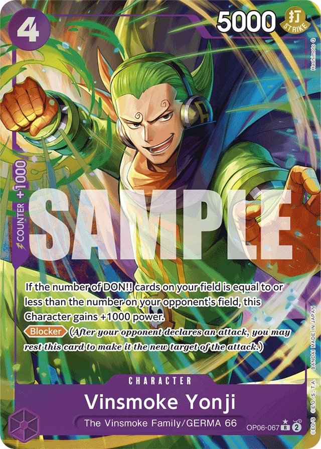 Vinsmoke Yonji - OP06-067 - Rare (Premium Alt Art) - Wings of the Captain