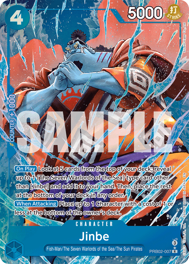 Jinbe - PRB02-007 - Rare (Alternate Art) - The Best Vol.2