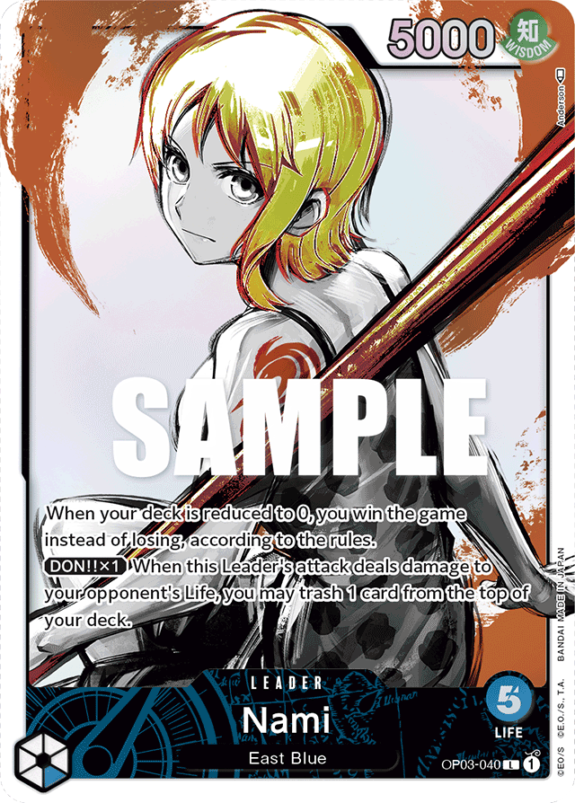 Nami - OP03-040 - Leader (Alternate Art) - Pillars of Strength