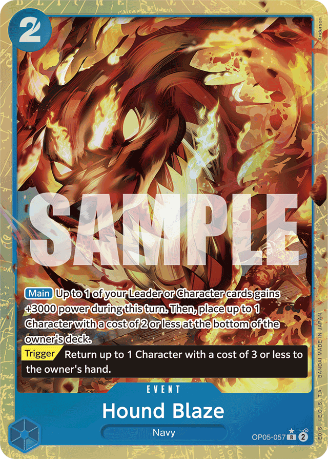 Hound Blaze - OP05-057 - Rare (Premium Alt Art) - Awakening of the New Era