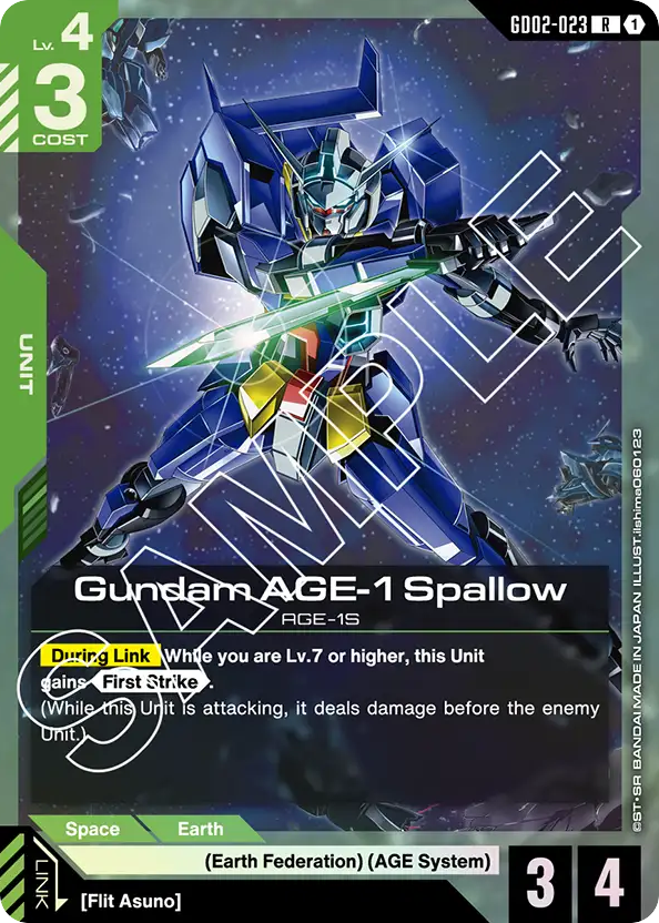 Gundam AGE-1 Spallow - GD02-023 - Rare - Dual Impact