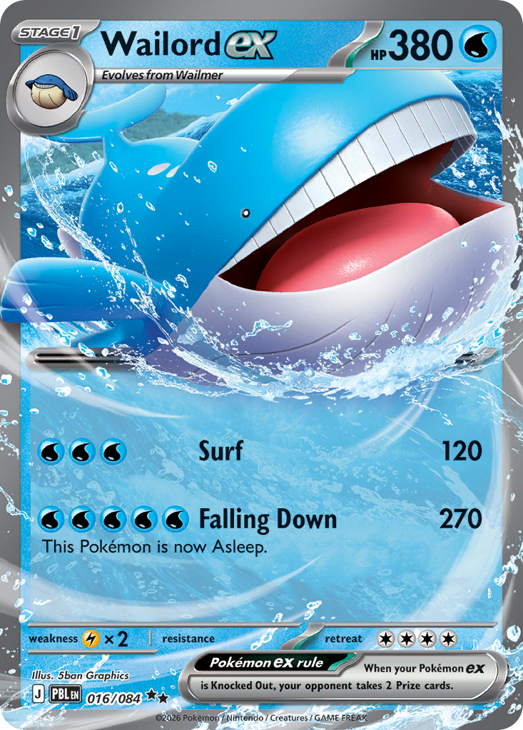 Wailord ex - 16/84 - Pitch Black