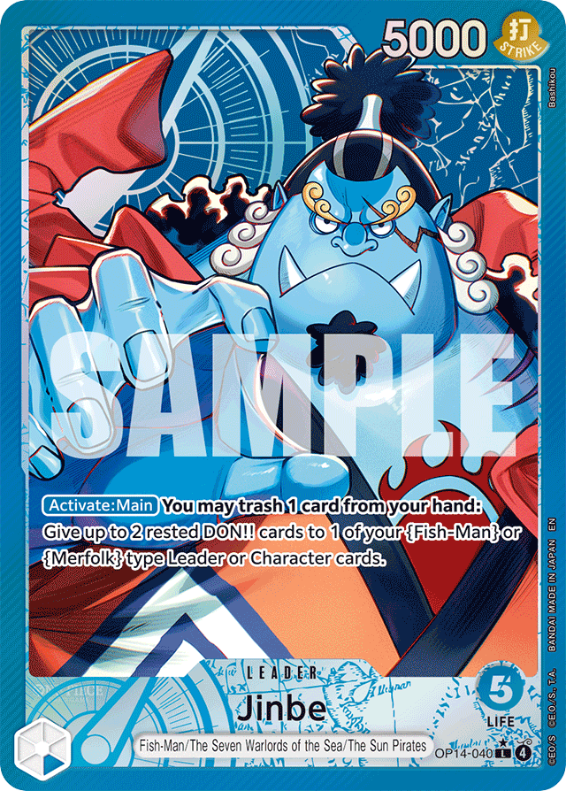 Jinbe - OP14-040 - Leader (Alternate Art) - The Azure Sea's Seven