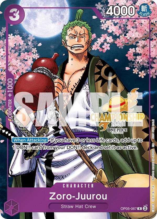Zoro-Juurou - OP05-067 - Rare (Championship Stamp) - Awakening of the New Era
