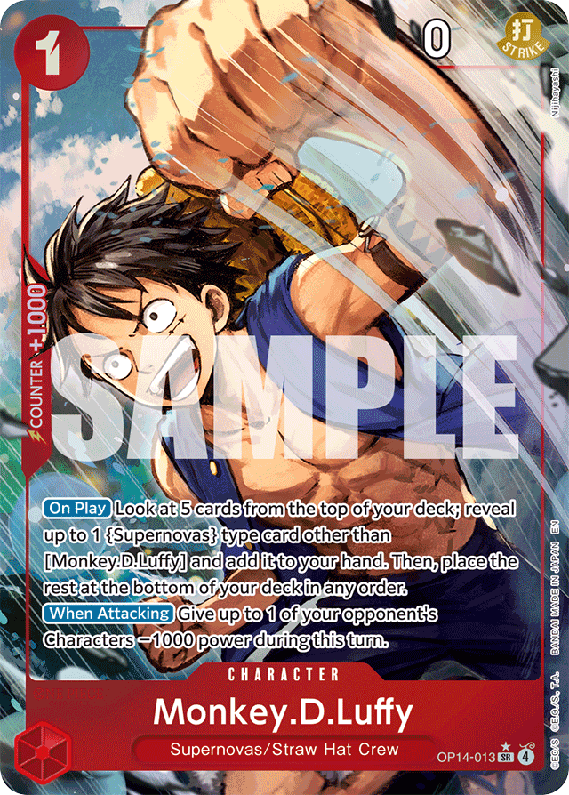 Monkey.D.Luffy - OP14-013 - Super Rare (Alternate Art) - The Azure Sea's Seven