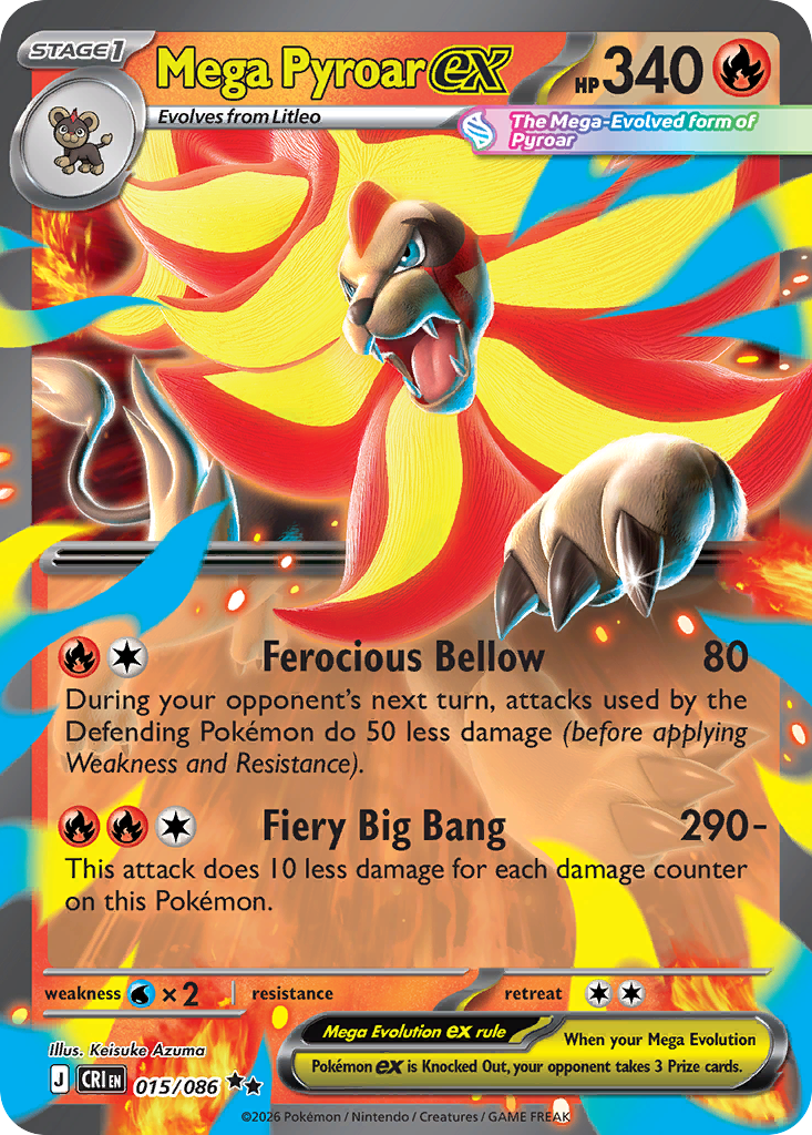 Mega Pyroar ex - 15/86 - Chaos Rising