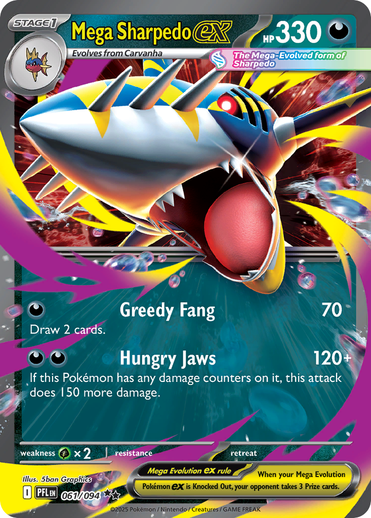 Mega Sharpedo ex - 61/94 - Phantasmal Flames